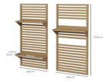 Wall Mounted Plant Stands Set of 2, Fir Wood Flower Stand with Shelves and Slatted Trellis for T3398P322088