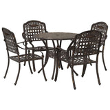 Garden Dining Set 5 pcs Bronze Aluminium 3334684