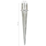 Ground Spikes 2 pcs Silver 12x91 cm Galvanised Steel 145433