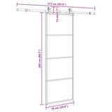 Sliding Door with Hardware Set Black 76x205 cm ESG Glass 3375936
