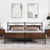 Metal Bed Frame without Mattress Brown Oak 200x200 cm 3325139