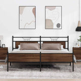 Metal Bed Frame without Mattress Brown Oak 200x200 cm 3325139