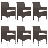 Garden Dining Set Brown and Cream White 3095867