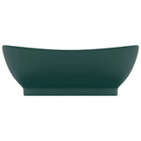 Luxury Basin Overflow Oval Matt Dark Green 58.5x39 cm Ceramic 146937
