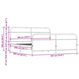 Metal Bed Frame without Mattress Sonoma Oak 180x200 cm Super King 3318652