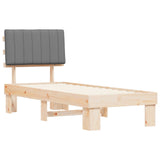 Bed Frame with Upholstered Headboard Light Grey 75 x 190 cm 877529