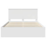 Bed Frame with Headboard White 150 x 200 cm Solid Pine Wood 3410992
