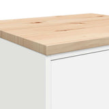 Garage Storage Cabinet White 60x51x85 cm Solid Wood Pine 860598
