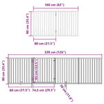Dog Gate with Door Foldable 12 Panels Brown 960 cm Poplar Wood 3155584