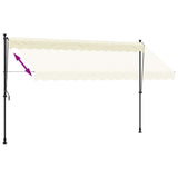 Retractable Awning Cream 350x150 cm Fabric and Steel 368748