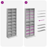 CD Cabinet Grey Sonoma 65 x 23.5 x 175 cm Engineered Wood 8012663