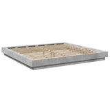 Bed Frame with LED Lights without Mattress Concrete Grey 180x200cm 3281080