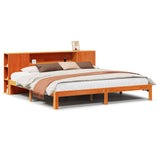 Bookcase Bed without Mattress Wax Brown 180x200 cm Super King Solid Wood Pine 3322532