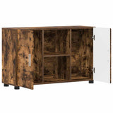 Sideboard with Shelf FLORIN Smoked Oak 88.5 x 30.5 x 55.5 cm 880296