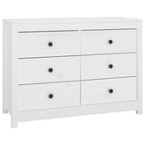 Side Cabinet White 100x40x72 cm Solid Wood Pine 821765