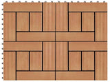 Decking Tile 11 pcs Teak 30 x 30 cm WPC 42046672