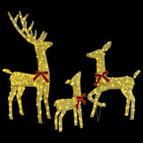 Reindeer Family 3 pcs Warm white 68 x 26 x 127 cm Fabric 42019054