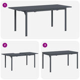 Garden Dining Set 9 pcs Anthracite Powder-coated Steel 3378813