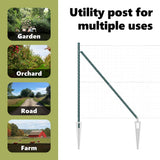 Ground Spike Fence Post 7 pcs Green Powder-Coated Steel 42004244