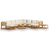 ZNTS 12 Piece Garden Lounge Set with Cushions Solid Wood Acacia 3098676