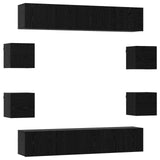 TV Cabinet Set 8 pcs 80 x 30 x 30 cm Black Oak Engineered Wood 3438604
