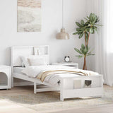 Bed Frame with Headboard White 90 x 190 cm Engineered Wood 877249