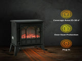 Freestanding Electric Fireplace, Electric Stove Heater with LED Flame Effect, Overheating Safety T3398P378821