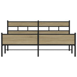Metal Bed Frame without Mattress Sonoma Oak 183x213 cm 3308505
