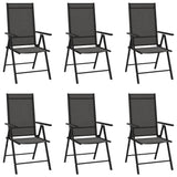 ZNTS 7 Piece Garden Dining Set Black Aluminium 3200603