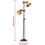 Floor Lamp with 2 Lampshade Multicolour E27 344405