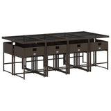 Garden Dining Set Brown, Cream White 3211281