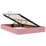 Storage Bed with Mattress with Storage Pink 140 x 200 cm Velvet 3370105