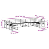Outdoor Sofa Set 10 pcs Natural Solid Acacia Wood 3367047