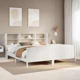 Bookcase Bed without Mattress White 180x200 cm Super King Solid Wood Pine 3323096