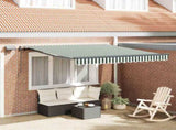 Retractable Awning Green and White 350 x 250 cm 3330470