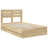 Bed Frame with Drawer Sonoma Oak 120 x 190 cm Engineer Wood 3411520