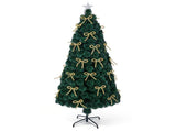 6FT Green Colorful Fiber Optic Christmas Tree with 230 Tips, LED Bead Bow Ornament, Star Topper, PVC 31194782