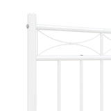 Metal Bed Frame without Mattress with Footboard White 120x190cm 373755