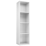 ZNTS Book Cabinet/TV Cabinet High Gloss White 36x30x143 cm Engineered Wood 800150