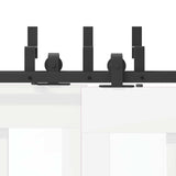 Sliding Door Hardware Kit 213,5 cm Steel Black 3295732