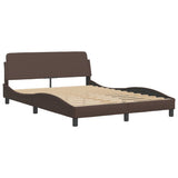 Bed Frame without Mattress "Zadar" Brown 140x200 cm Faux Leather 3208186