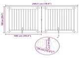 Dog Gate with Stands 2 pcs Old Wood 100 x 100 cm 892029