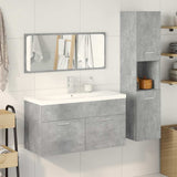 4 Piece Bathroom Furniture Set Concrete Grey Engineered Wood 3324900