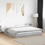 ZNTS Bed Frame with LED Lights without Mattress Concrete Grey 150x200cm 3281094