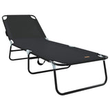 Folding Sun Lounger Folding Black 188 x 57 x 86.5 cm Polyester 42003141