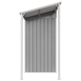 Garden Shed with Extended Roof Light Grey 277x107x181 cm Steel 364525