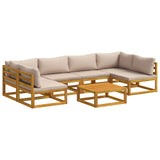Sofa Set 7 pcs Natural Solid Acacia Wood 3417236