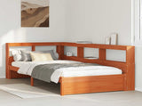 Bookcase Bed with Headboard with Storage Solid Pine Wood 3423801