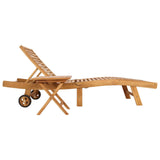 Sun Lounger 2 pcs Brown Solid Teak Wood 42032682