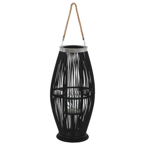 ZNTS Hanging Candle Lantern Holder Bamboo Black 60 cm 246813